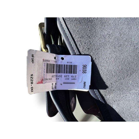 Vtg Coach Shelburne Flap Bag Glovetanned Leather 9038 Navy 1998 NEW WITH TAGS - Picture 9 of 12